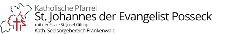 Grafik im Kopf der Homepage der Pfarrei Posseck mit Verlinkung