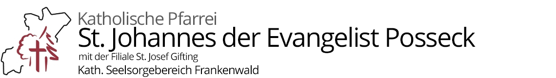 Grafik im Kopf der Homepage der Pfarrei Posseck mit Verlinkung